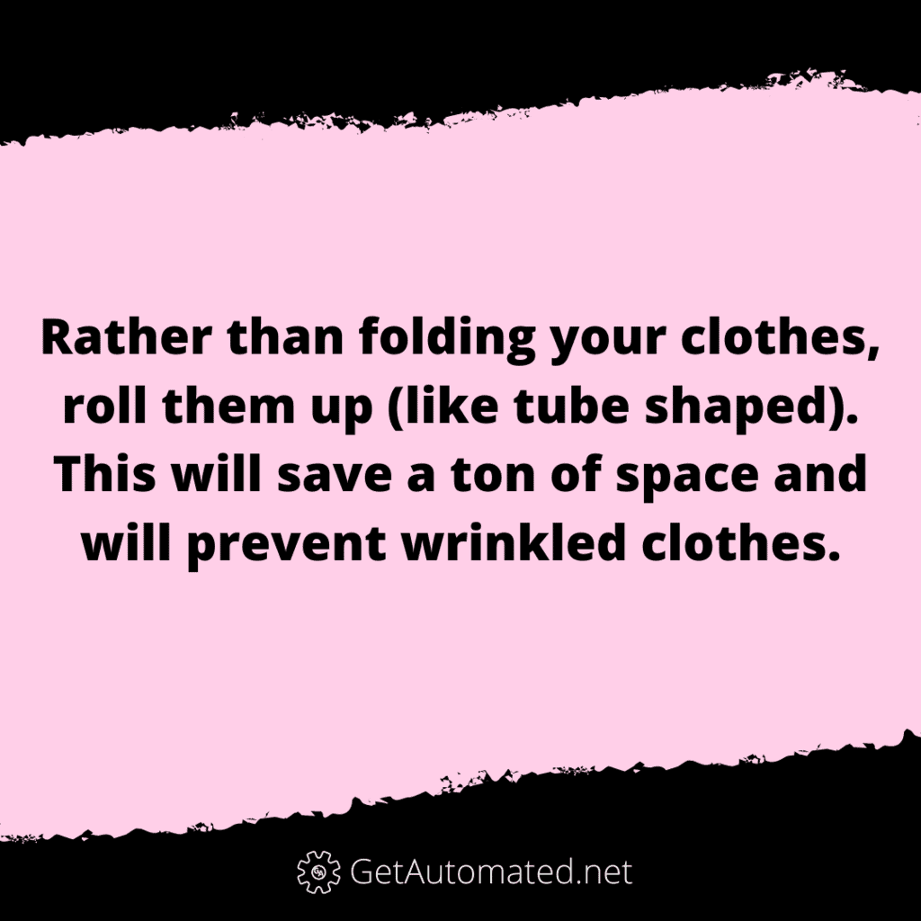 Save Space Packing Clothes Life Hack